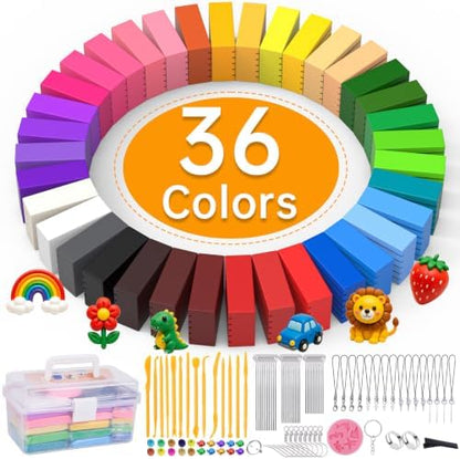 118 Pcs Polymer Clay Kit 36 Colors Oven Bake Clay 40g Large Block,Non-Toxic by UZLUbuywithconfidence