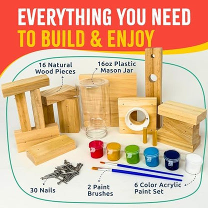 SparkJump Candy Dispenser Woodworking Kit – Complete STEM Building Kit for Kids with FSC-Certified Wood, Paints & Tools, DIY Gumball Machine Craft for Boys & Girls, Ages 6+ - Image 2