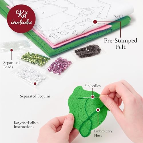 Bucilla Felt Applique 4 Piece Ornament Making Kit, Santa Sweets, Perfect for Holiday DIY Arts and Crafts, 89708E - Image 3