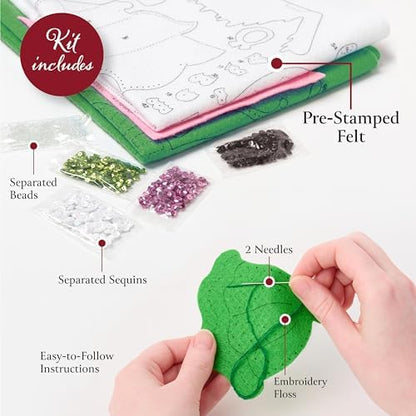 Bucilla Felt Applique 4 Piece Ornament Making Kit, Santa Sweets, Perfect for Holiday DIY Arts and Crafts, 89708E - Image 3