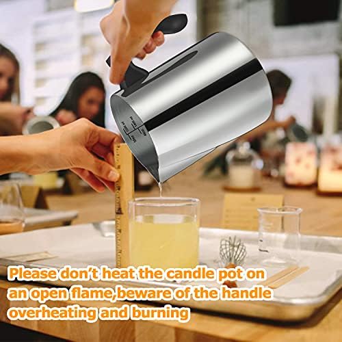 BBAXI Candle Making Pouring Pot, 1500 ML/50 OZ Candle Pouring Pitcher, 304 Stainless Steel Candle Making Pitcher with Heat-Resistant Handle and Dripless Pouring Spout Design (Pack of 2) - Image 6