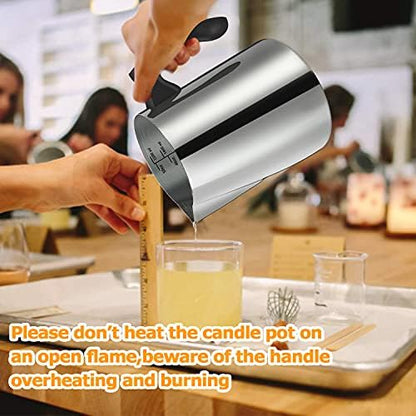BBAXI Candle Making Pouring Pot, 1500 ML/50 OZ Candle Pouring Pitcher, 304 Stainless Steel Candle Making Pitcher with Heat-Resistant Handle and Dripless Pouring Spout Design (Pack of 2) - Image 6