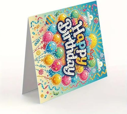 jinglinhh 6pcs Happy Birthday Diamond Art Painting Greeting Cards with Envelopes, DIY Card Making Kits for Adults, Diamond Art Postcards Christmas Cards Craft Gifts - Image 5