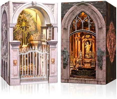 MiniCity 2-Piece Book Nook Kit Set, Milan and St Charles Church with LED by MiniCity