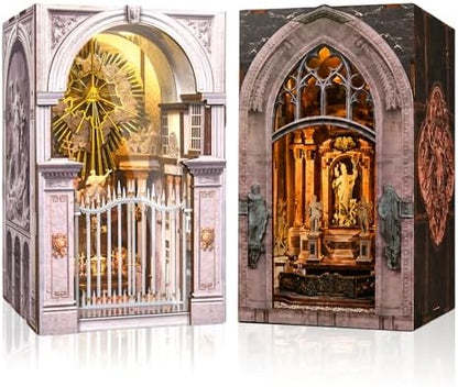 MiniCity 2-Piece Book Nook Kit Set, Milan and St Charles Church with LED by MiniCity