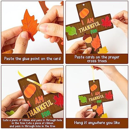 Haooryx Fall Christian Cross Craft Kit Make Your Own Thankful Craft Supply - Image 3