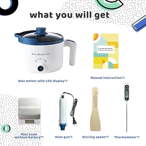 Wax Melting Pot Kit with Digital Scale(No Battery), Heat Gun, Thermometer - Image 2