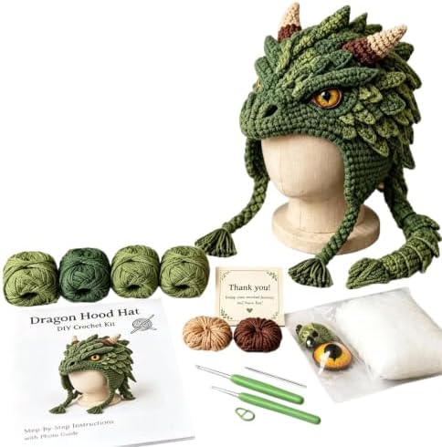 Fantasy Hood Hat DIY Crochet Kit Series for Beginners (Dragon) - Image 7