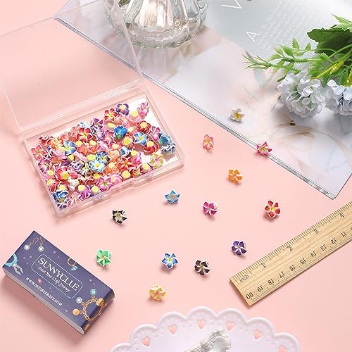 SUNNYCLUE 100Pcs Plumeria Beads Polymer Clay Flower Beads Bulk Handmade Hawaiian Plumerias Flowers 12x8mm Flat Back Floral Charms Summer Colorful 3D Loose Spacers for Jewelry Making Beading Kit - Image 3