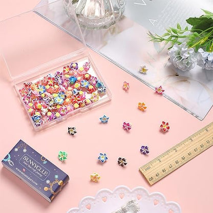 SUNNYCLUE 100Pcs Plumeria Beads Polymer Clay Flower Beads Bulk Handmade Hawaiian Plumerias Flowers 12x8mm Flat Back Floral Charms Summer Colorful 3D Loose Spacers for Jewelry Making Beading Kit - Image 3