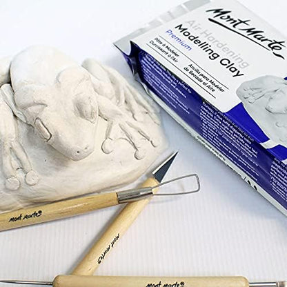 White Modelling Clay Air Dry by Mont Marte, 500g (1.1lb), Ideal Gift for Professional Artists (Pack of 3) - Image 4