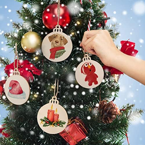30PCS 3" Round Wooden Ornaments for Crafts, Hanging DIY Christmas Ornaments - Image 5