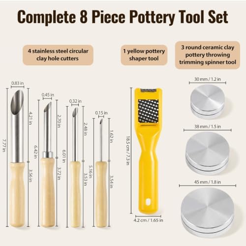 8 PCS Pottery Tools Polymer Clay Sculpting Kit Ceramic Trimming Tools Set - Image 2