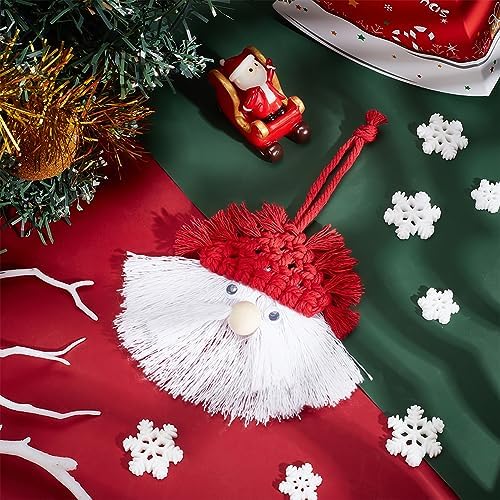 FREEBLOSS 6 Set DIY Macrame Christmas Gnomes Macrame Santa Claus for Christmas Tree Decor Christmas Tree Hanging Gnomes Santa Elf for Holiday Decor, Instructions Included - Image 5