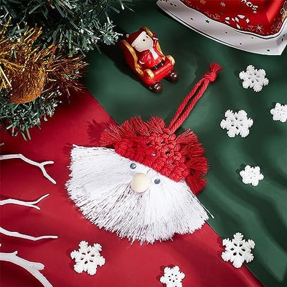FREEBLOSS 6 Set DIY Macrame Christmas Gnomes Macrame Santa Claus for Christmas Tree Decor Christmas Tree Hanging Gnomes Santa Elf for Holiday Decor, Instructions Included - Image 5