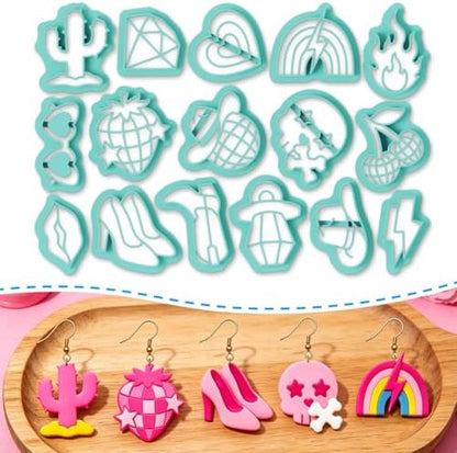 ORIGACH 16 Pcs Y2K Edgy Punk Style Polymer Clay Earring Cutters Set by ORIGACH