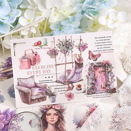 Journal Sticker Book for Adults, 568pcs Pre-Cut Junk Journal Stickers for Scrapbooking Supplies Vintage Washi Stickers for Journaling Aesthetic Scrapbook Supplies for Women, Ephemera Sticker Book - Image 4