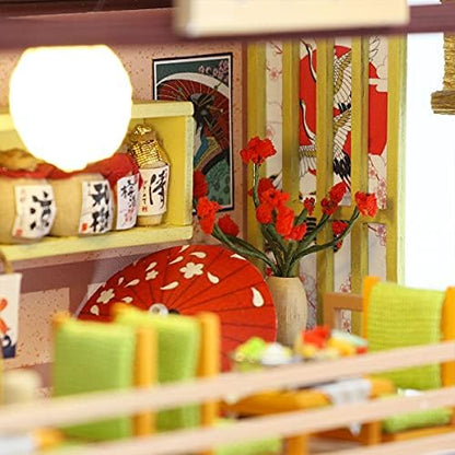 GuDoQi DIY Miniature Dollhouse Kit, Tiny House kit with Furniture, Miniature House Kit 1:24 Scale Japanese Style Shop, Great Handmade Crafts Gift for Birthday Christmas Day - Image 6