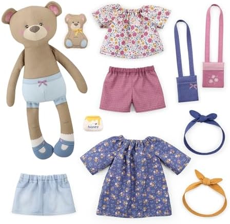 kullaloo – Cut & Sew Fabric Panel – Pre-Printed Patterns on Cotton Fabric – Rag Doll Sewing Kit with Clothes – Betsy Bear Doll Sewing Pattern – incl. Video Instructions - Image 4