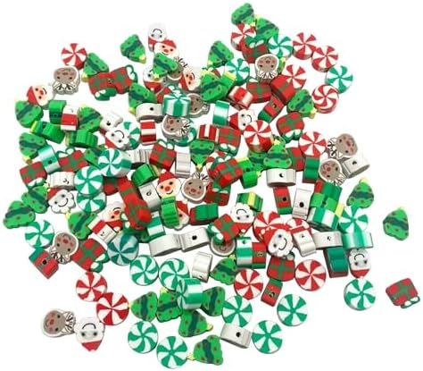 100 Pcs Christams Polymer Clay Beads Mixed Heishi Spacer Beads Supplies for DIY Bracelet Earring Necklace Jewelry Making - Image 3