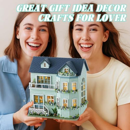 Kisoy Romantic and Cute Dollhouse Miniature DIY House Kit Creative Room Perfect DIY Gift for Friends, Lovers and Families (Warm House) - Image 3
