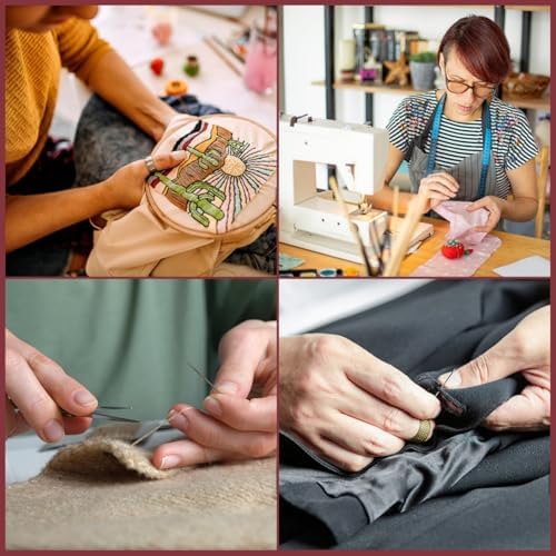 wxfhtda 44Pcs Portable Sewing Kit for Adults and Beginners- Big Eye Stainless Steel Needles for Hand Sewing Kit with Thread Ripper, Threads, Needle Threaders and Thimbles - Image 4