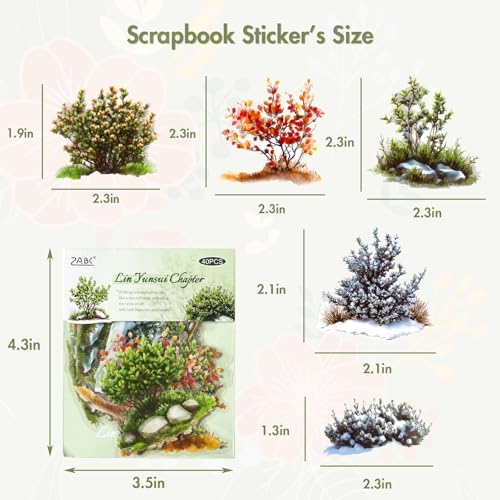 Transparent Flower Stickers for Scrapbooking - 240 Pcs Aesthetic Botanical & Floral Stickers for Scrapbook Supplies, Junk Journal Supplies, Card Making and DIY Craft - Image 6