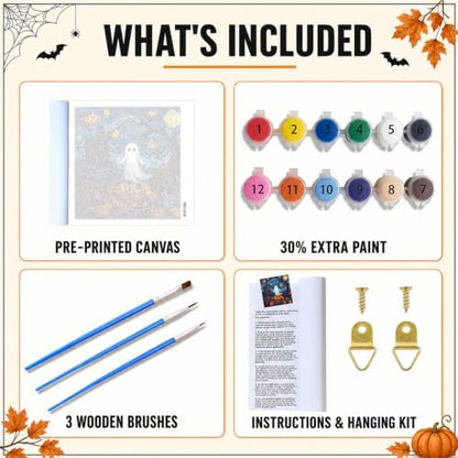 Mandun Halloween Ghost Paint by Numbers Kit for Adults, 16x16 inch - Image 5