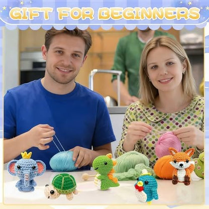 OLHKYN 6Pcs Crochet Kit for Beginners, 2026 DIY Craft for Adults, Great Gift for Crochet Lovers, Crocheting Animal Kits with Step by Step Videos,Yarn,Crochet Hook,Birthday Holiday Gift - Image 4