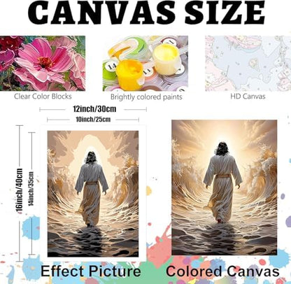 BAWKENTON Jesus Paint by Numbers kit for Adults and Kids - Image 3