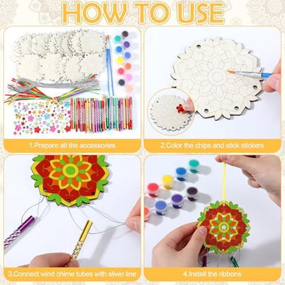 JellyArch Mandala 30 Pack DIY Wind Chime Kit Art and Crafts - Image 4