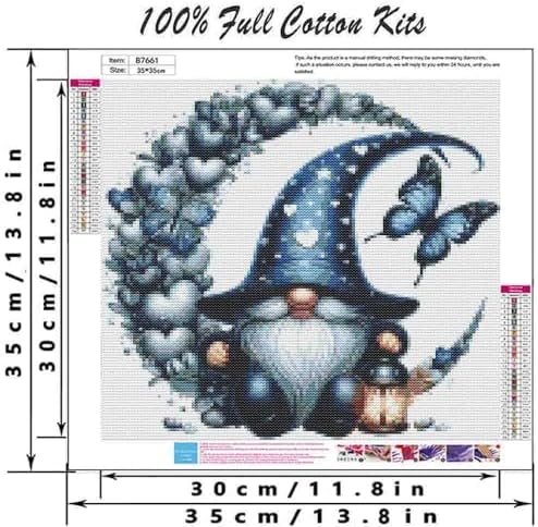 DYAIANGMU Gnome Stamped Cross Stitch Kit for Adults 13.7x13.7 inches - Image 2
