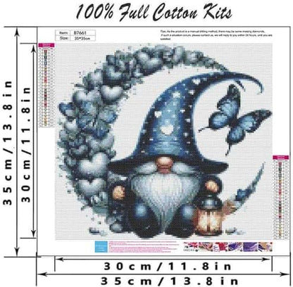 DYAIANGMU Gnome Stamped Cross Stitch Kit for Adults 13.7x13.7 inches - Image 2