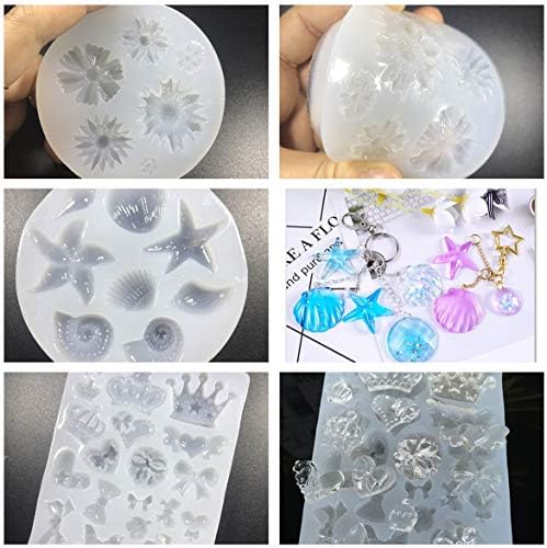 Crystal Clear UV Epoxy Resin 500ML with 72 Holographic Decorations 18 Molds 17 Frames for Jewelry Making, Resin Crafts DIY Kit, Handmade Gifts - Image 6
