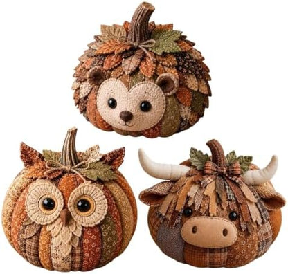 3PCS DIY Animal Pumpkin Sewing Kit - Autumn Fabric Animal Pumpkin Craft Set for Adults Beginners - Thanksgiving Handmade Fall Patchwork Craft Kit for Holiday Decor by Unknown