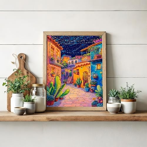 XSJDBYYQ Paint by Numbers Kit for Adults Beginner,Street Oil Painting Kit Adult Paint by Number Kits on Canvas, Paint by Easy Acrylic Painting Home Wall Decor 12x16 Inch - Image 2
