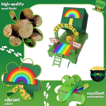 Gonoce St. Patrick's Day Decorations Leprechaun Trap Kit, Wooden St. Patrick's Day DIY Toys for Class, Irish Themed Leprechaun Trap Decorations - Image 5
