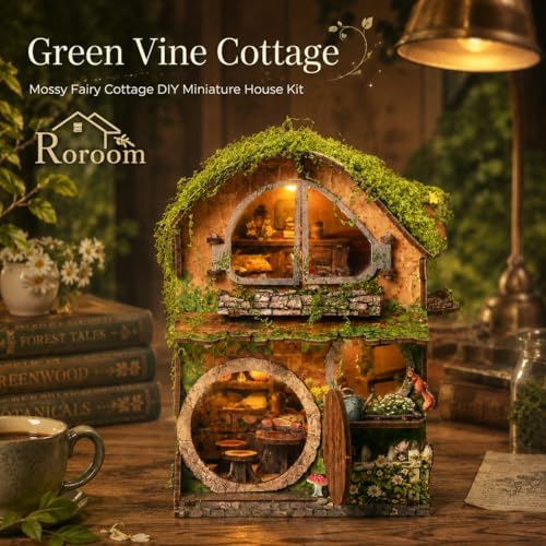 Roroom DIY Miniature House Kit, Forest Fairy-Tale Cottage Dollhouse Kit - Image 2