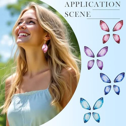 FASHEWELRY 16Pcs Resin Dragonfly Wing Charms Pure Color Insect Wing Earring Pendants Transparent Fairy Wings Charms with Earring Hooks Jump Rings for Necklace Bracelet Crafts Jewelry Making - Image 3
