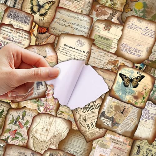 100 Pcs Vintage Journaling Stickers - Junk Journal Supplies with Antique Map Prints & Distressed Edges, Scrapbook Stickers for Planners, Ideal for Kids Teenagers Adults - Image 7