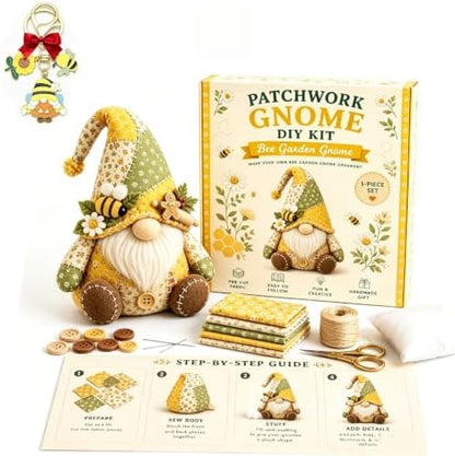 DIY Patchwork Gnome Sewing Kit, DIY Patchwork Animal Kit, Pre-Cut Felt Button Art Animal Craft Project Set, Handmade 3D Cozy Stuffed Gnome Creative Home Decor for Adults &Beginners, Halloween (BB) by Unknown