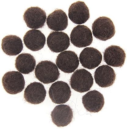 Needle Felt Balls Pure Wool Beads Dry Felted Balls 15mm Handmade DIY Crafts 20pcs (Brown) - Image 2