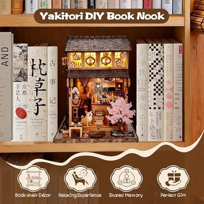 DIY Book Nook, Miniature House Kit with LED Lights - Yakitori Grill House - Image 2