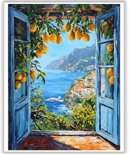 HITO Paint by Numbers Kit for Adults Seaside Scenery 16x20 Inch Frameless by HITO