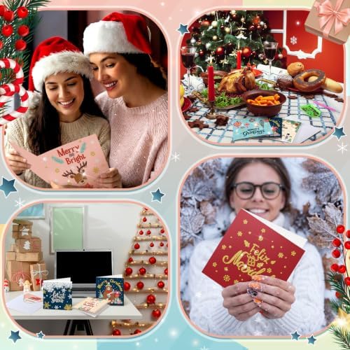 Saillong 24 Pack Christmas Diamond Painting Greeting Cards with Envelopes - Image 5