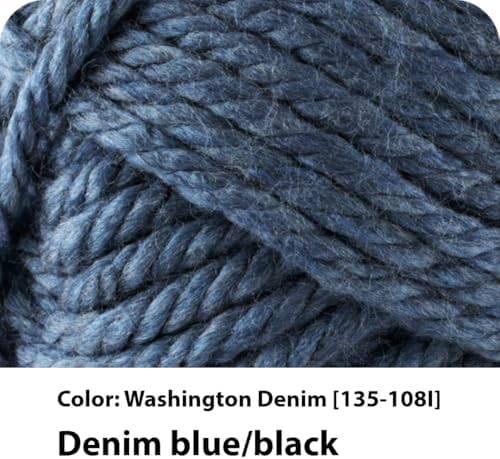 Lion Brand Yarn Hometown Yarn, Super-Bulky Yarn for Knitting, Crocheting, and Crafting, 3 Pack, Washington Denim - Image 2