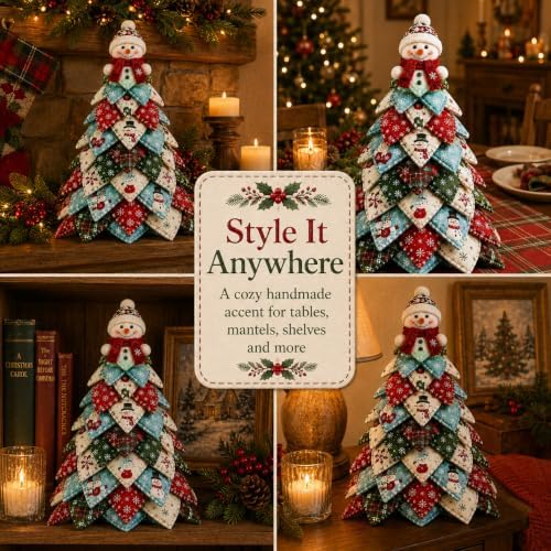 2026 New Christmas & Halloween DIY Quilted Fabric Tree Kit, 3D Layered Sewing Craft Set for Beginners, Christmas Tree Quilt Kit, Handmade Tabletop Holiday Decor, Gift for Craft Lover - Image 6