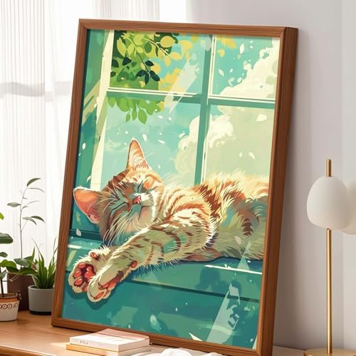 Alptiny Sleeping Cat Paint by Numbers Kit for Adults Beginner, 16x20 Inch - Image 2