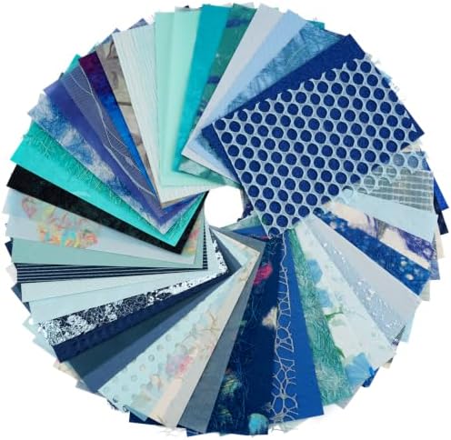 50 Sheets A5 Blue Multi Texture Junk Journal Scrapbook Decorative Paper by Unknown