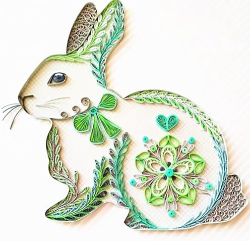 Rabbit Paper Quilling Kit Paper Quilling Adult Craft Great for DIY Craft Workshop, Home Decoration, Birthday Gift,Adult Friend interaction.It's Suitable for Adult and Craftsmen.Creative Stress Reliee. by MerainMe